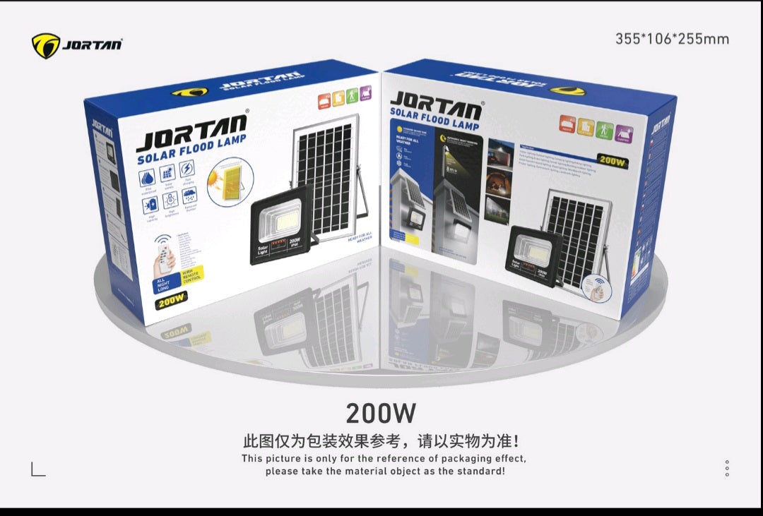 Solarni LED reflektor Jortan 200W sa panelom – Solar Flood Lamp