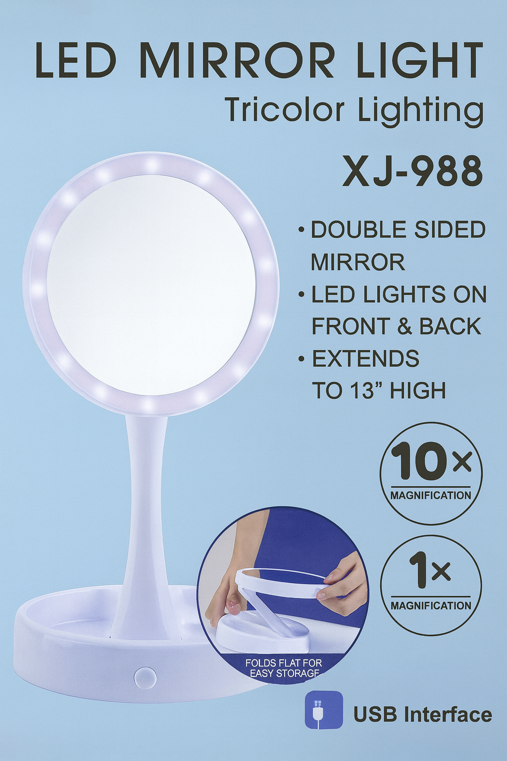 LED Ogledalo sa osvetljenjem XJ-988 (Tricolor Lighting)