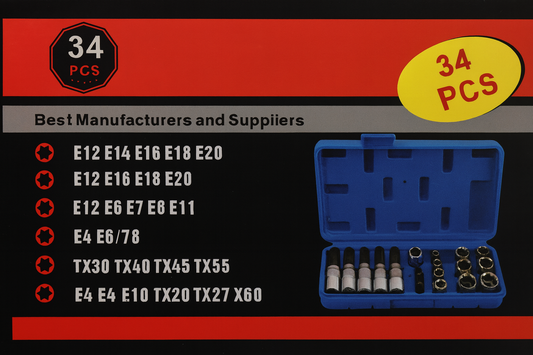 Set Torx i E-nasadnih ključeva 34 dela u plastičnom koferu