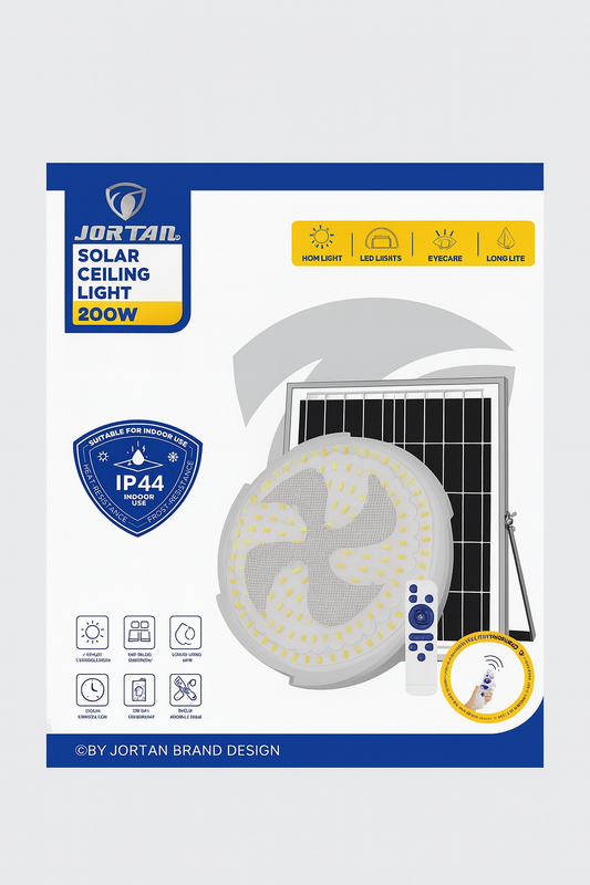 JORTAN Solarna lampa 200W – Solarna LED plafonska lampa sa daljinskim upravljačem