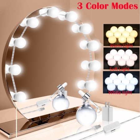 LED Svetla za Ogledalo – 10 sijalica, 3 moda osvetljenja (toplo, neutralno, hladno)