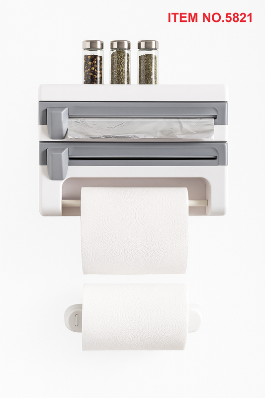 Zidni drzač za kuhinjski papir 3 u 1 – Dispenzer za ubruse, aluminijumsku i streč foliju