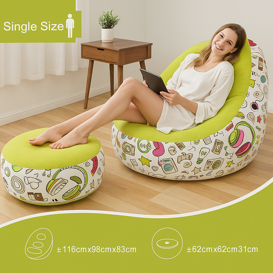 Naduvavajuća fotelja sa tabureom – Single Size Relax Chair