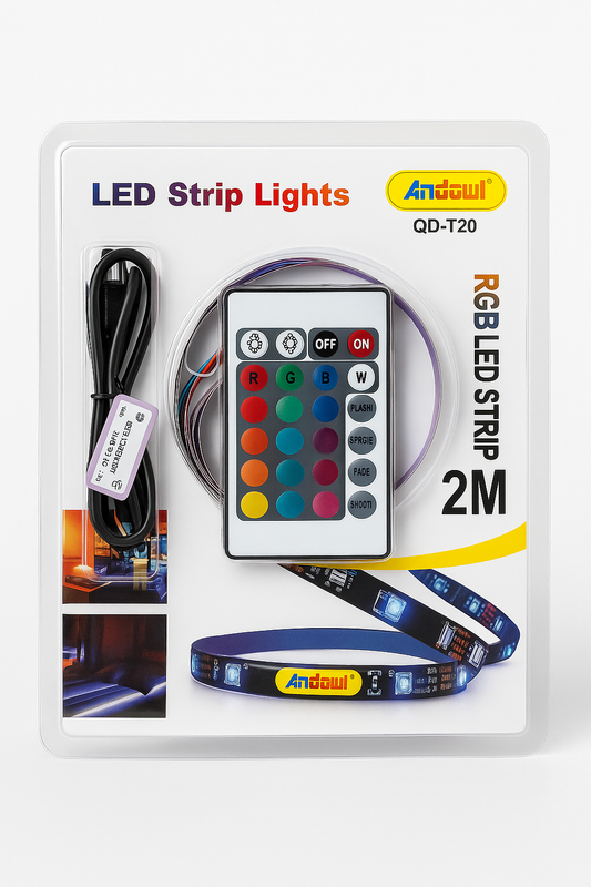 LED RGB traka 2M sa daljinskim upravljačem – Andowl Q-DT20