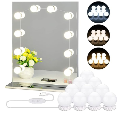 LED Svetla za Ogledalo – 10 sijalica, 3 moda osvetljenja (toplo, neutralno, hladno)