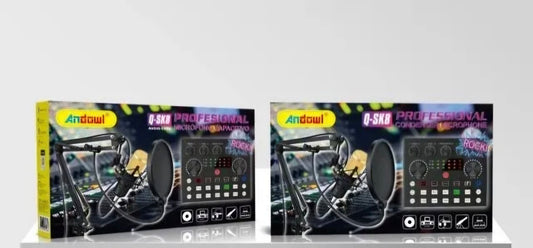 Andowl Q-SK8 Profesionalni Kondenzatorski Mikrofon + Zvučna Kartica + Oprema (komplet set)