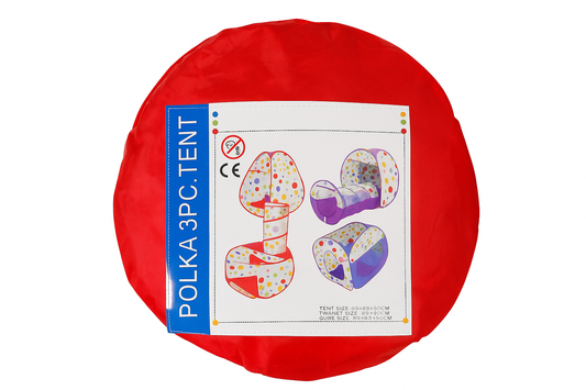 3-u-1 igračka za decu: kućica/tunel i bazen sa lopticama – Polka Dot (tačkasti dezen)